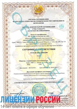 Образец сертификата соответствия Новороссийск Сертификат OHSAS 18001